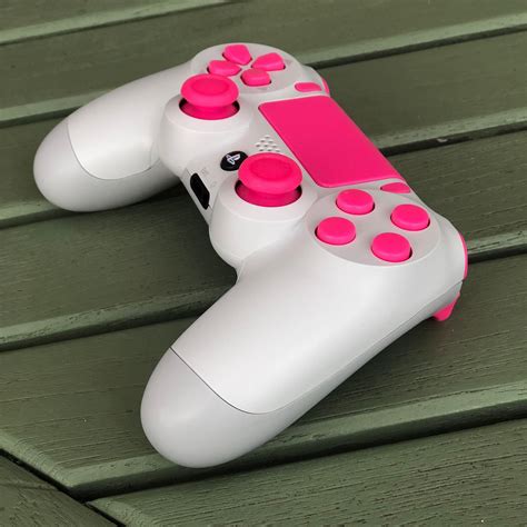 Playstation 4 pro DualShock 4 PS4 custom white controller with pink ...