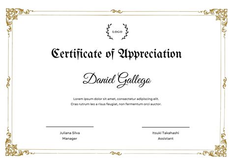 Professional Certificate Of Appreciation Templates