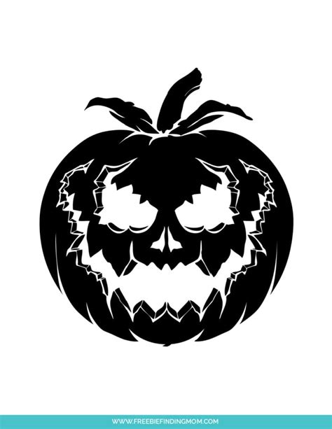 Free Downloadable Stencils: Scary Pumpkin for Carving