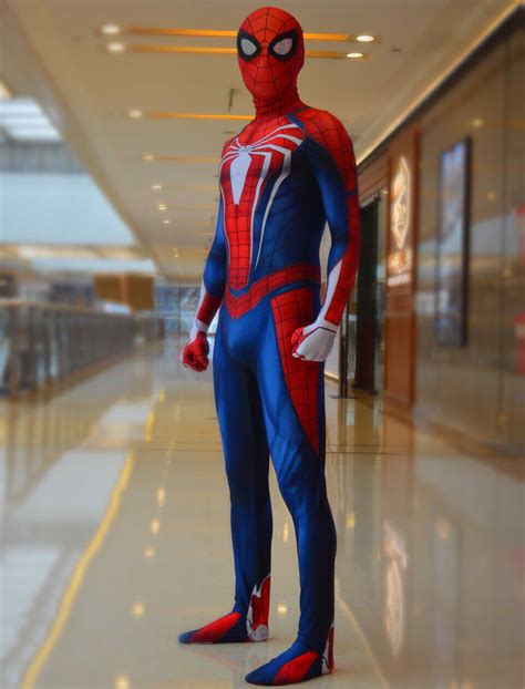 PS4 Spiderman Costume Insomniac Games Version Spider-Man Cosplay Suit ...