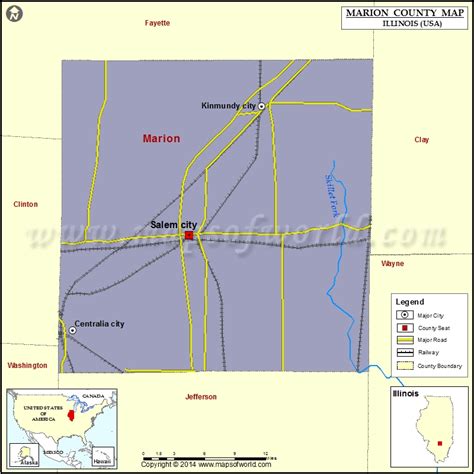 Marion County Map, Illinois