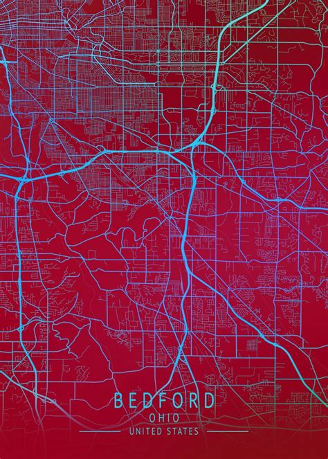 'Bedford Ohio USA City Map ' Poster by Gigi Bgm | Displate