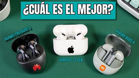 Huawei FreeBuds 5 vs AirPods 3ª Gen vs Xiaomi Buds 4 🎧 Comparativa de ...