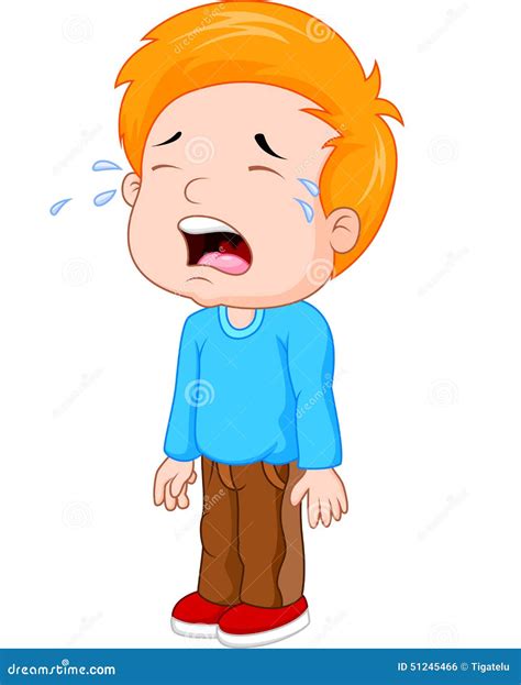 Cartoon A Young Boy Crying Stock Vector - Image: 51245466