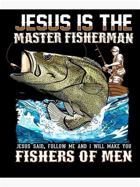 "Jesus Fisher Of Men bible verse Fishing dad grandpa" Photographic ...