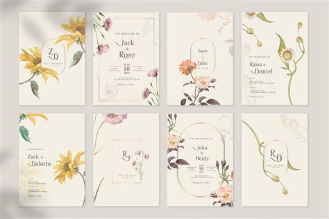 16 Vintage Wedding Cards II on Behance