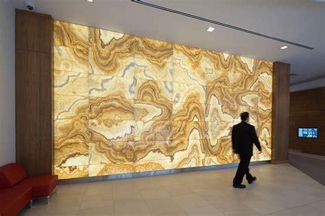 Backlit Onyx Lobby Feature Wall | GPI Design