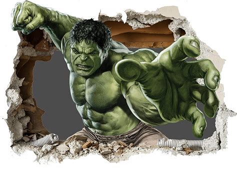 Marvel The Incredible Hulk 3D Wall Crack Wall Smash V0404 Wall Sticker ...