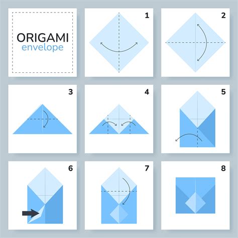 Envelope origami scheme tutorial moving model. Origami for kids. Step ...