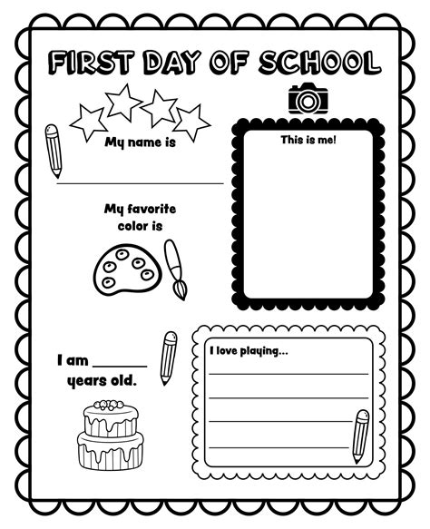 First Day Of School Worksheets - 12 Free PDF Printables | Printablee