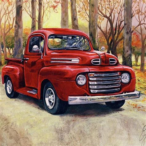 Diamond Painting - Full Round/Square - Red Car | Truck paint, Truck art ...