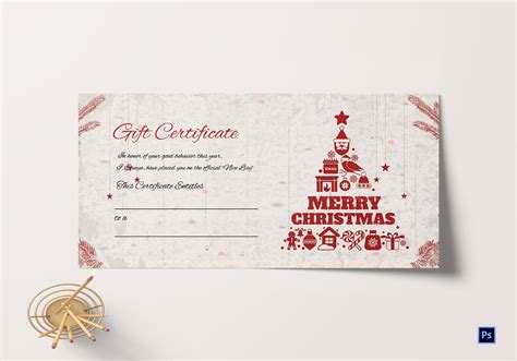 Merry Christmas Gift Certificate Template in Adobe Photoshop