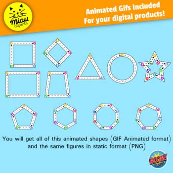 GEOMETRY CLIPART 2D SHAPES STATIC AND ANIMATED by Miau clipart | TpT