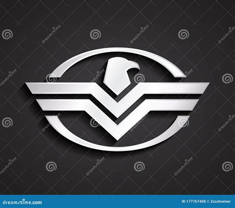 3d Silver Metal Decorative Stylized Eagle Logotype Stock Vector ...