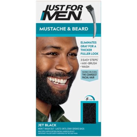 Just For Men Mustache & Beard M-55 Real Black Hair Color, 1 ct - Smith ...