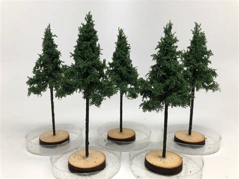 Hand Made Realistic N Scale High Trunk 5 Spruce Trees Train Models 4 ...