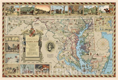 Historic Map : An historical and literary map of the Old Line State of ...