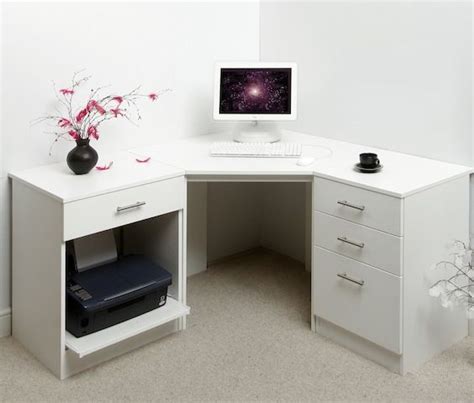 White Corner Computer Desk With Drawers : Simple design furniture white ...