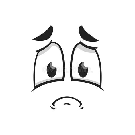 Cartoon Sad Face, Vector Plaintive Look, Unhappy Stock Vector ...