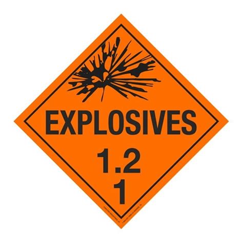 Class 1 - Explosives 1.2L Placard | Carlton Industries