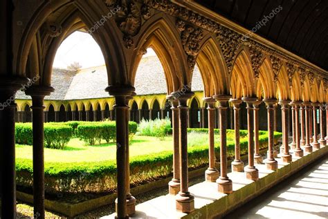 Mont Saint Michel Cloister — Stock Photo © elenathewise #4824414