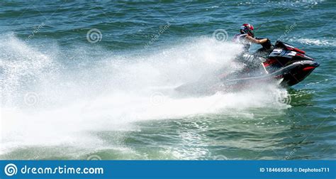 Jet Skier Racing in the Pacific Ocean Editorial Photo - Image of ...