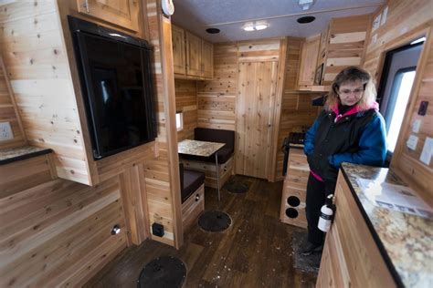 Whether tricked out or modest, fishing shanties become heaven on ice