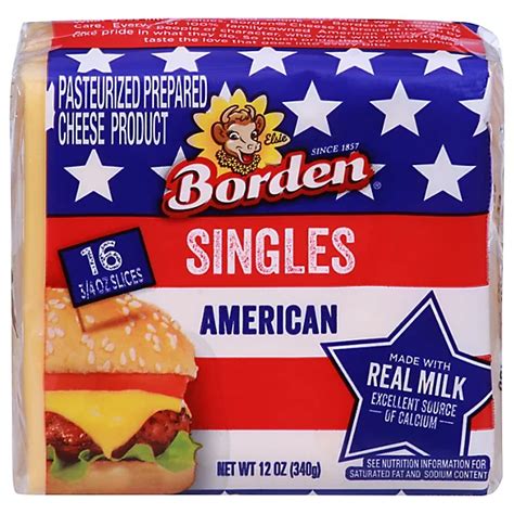 Borden Cheese American Cheese Single Wrapped Slice - 12 Oz - Kings Food ...