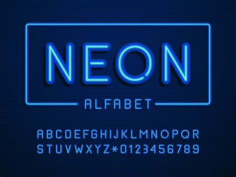 Neon Alphabet Letters And Numbers Vector 245339 Vector Art at Vecteezy