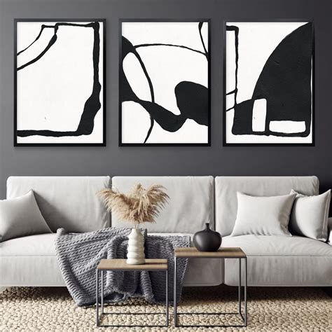 Buy Joocrise Black and White Wall Art Modern Abstract Canvas Wall Art ...