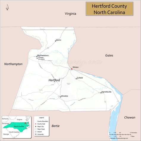 Map of Hertford County, North Carolina - Where is Located, Cities ...