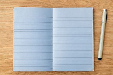 Blank plain blue notebook page | Free PSD Mockup - rawpixel