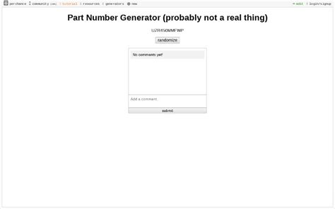 Part Number Generator (probably not a real thing)