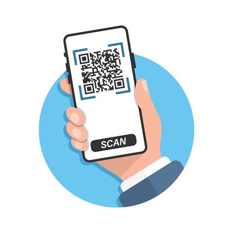 QR code scan illustration in flat style. Mobile phone scanning vector ...