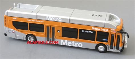 Orange and Silver Los Angeles Metro 1/87 Scale New Flyer Xcelsior CNG ...