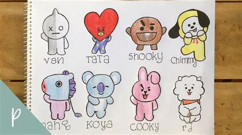 Bt21 Characters Drawings Of Scary - IMAGESEE