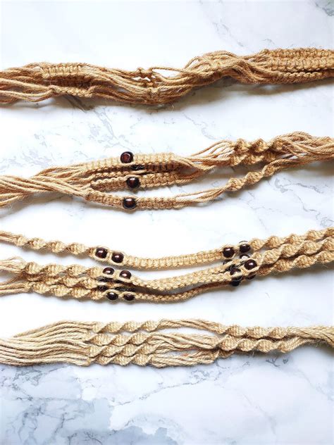 Set of 4 Hemp Rope Macrame Plant Hangers Hanging Jute Plant | Etsy