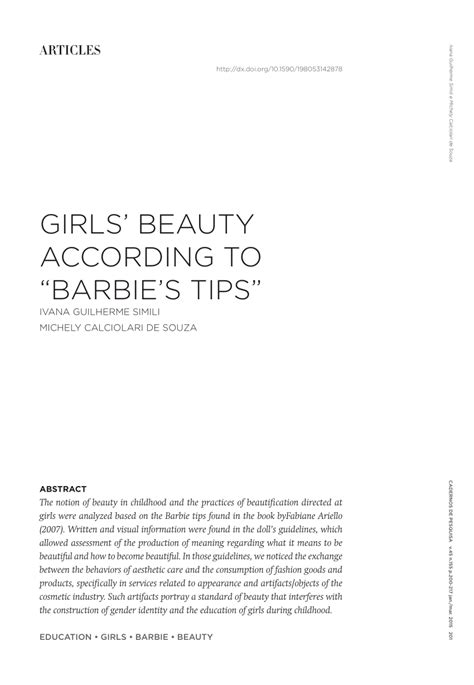 (PDF) Girls’ beauty according to “barbie’s tips”