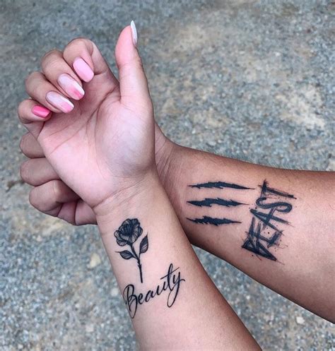 UPDATED: 44 Beauty and the Beast Tattoos | Married couple tattoos, Cute ...