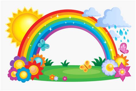 Rainbow Sun And Clouds Png Transparent Clip Art Image Gallery Images ...