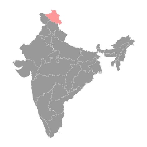 Ladakh region map, administrative division of India. Vector ...