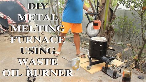 DIY METAL MELTING FURNACE USING WASTE OIL BURNER - YouTube