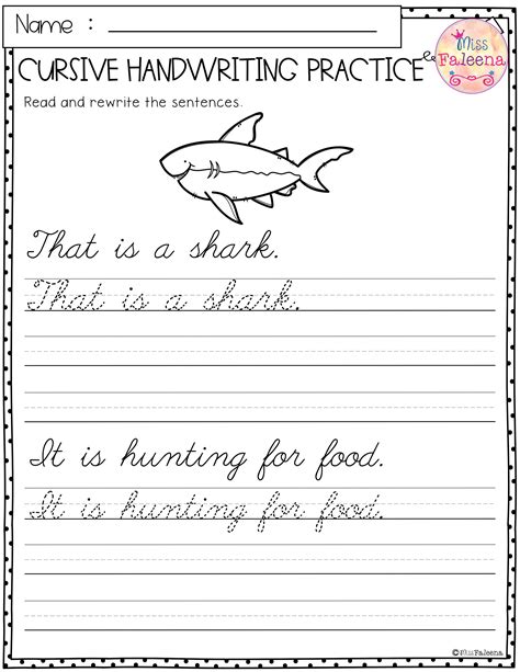 Printable Cursive Handwriting Worksheets