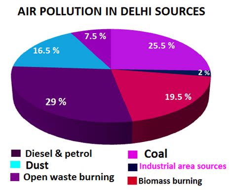 What are the causes of air pollution in Delhi in points?