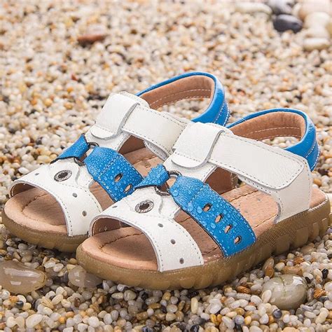 Kids Shoes Sandals Summer 2018 New Leather Soft Bottom Fish Mouth Beach ...