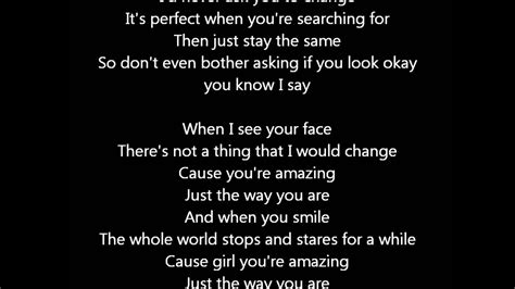 Bruno Mars - Just the way you are Lyrics - YouTube