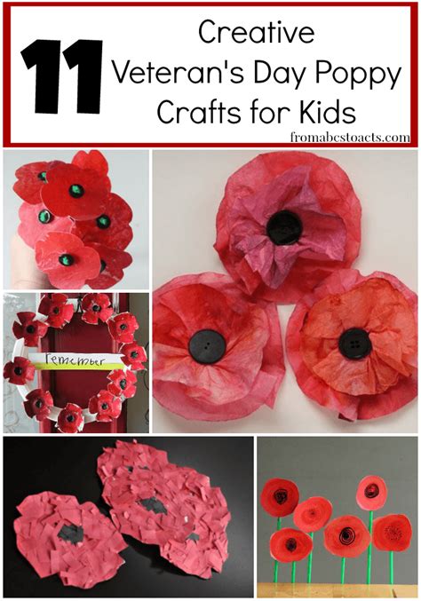 11 Creative Veteran's Day Poppy Crafts - From ABCs to ACTs