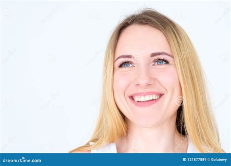 Emotion Face Happy Smile Cheerful Delighted Woman Stock Image - Image ...