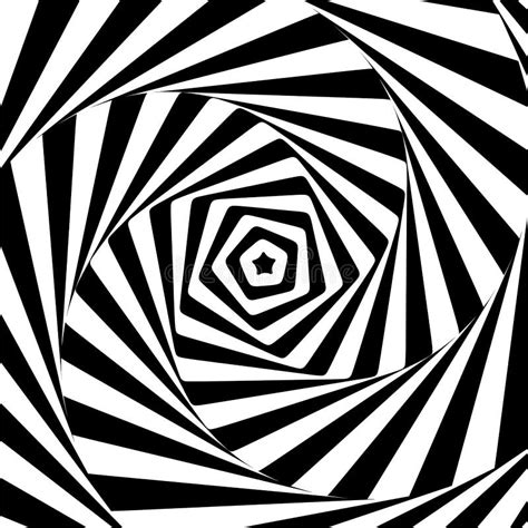 Abstract Illusion in Motion. Hypnotic Black and White Element .Optical ...