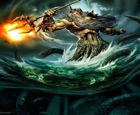 Poseidon King Of The Seas, Poseidon, fantasy, sea, Trident, HD ...